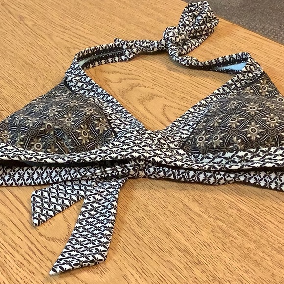 ATHLETA bikini top cool pattern brown black size S pretty artwork on this top 🐝 - Picture 3 of 8